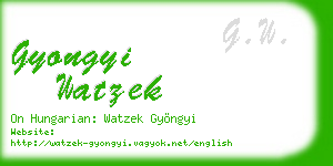 gyongyi watzek business card